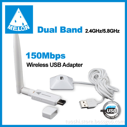 2.4GHz/5.8GHz dual band 6dBi portable wireless usb adapter & Wifi signal receiver